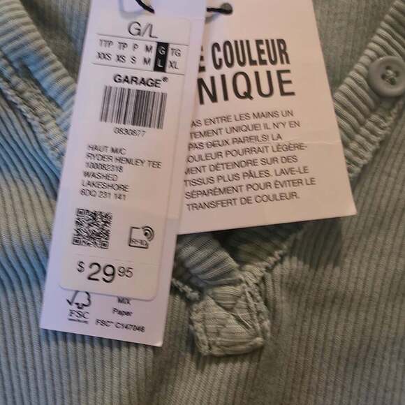 Garage Green crop top Large NWT - Picture 3 of 3